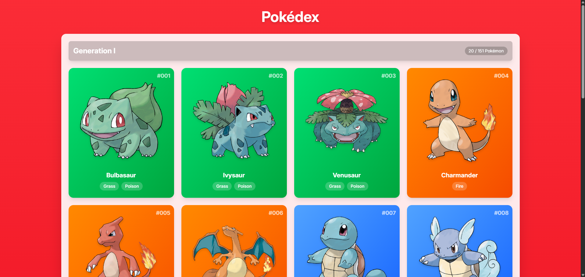 Pokedex React Screenshot